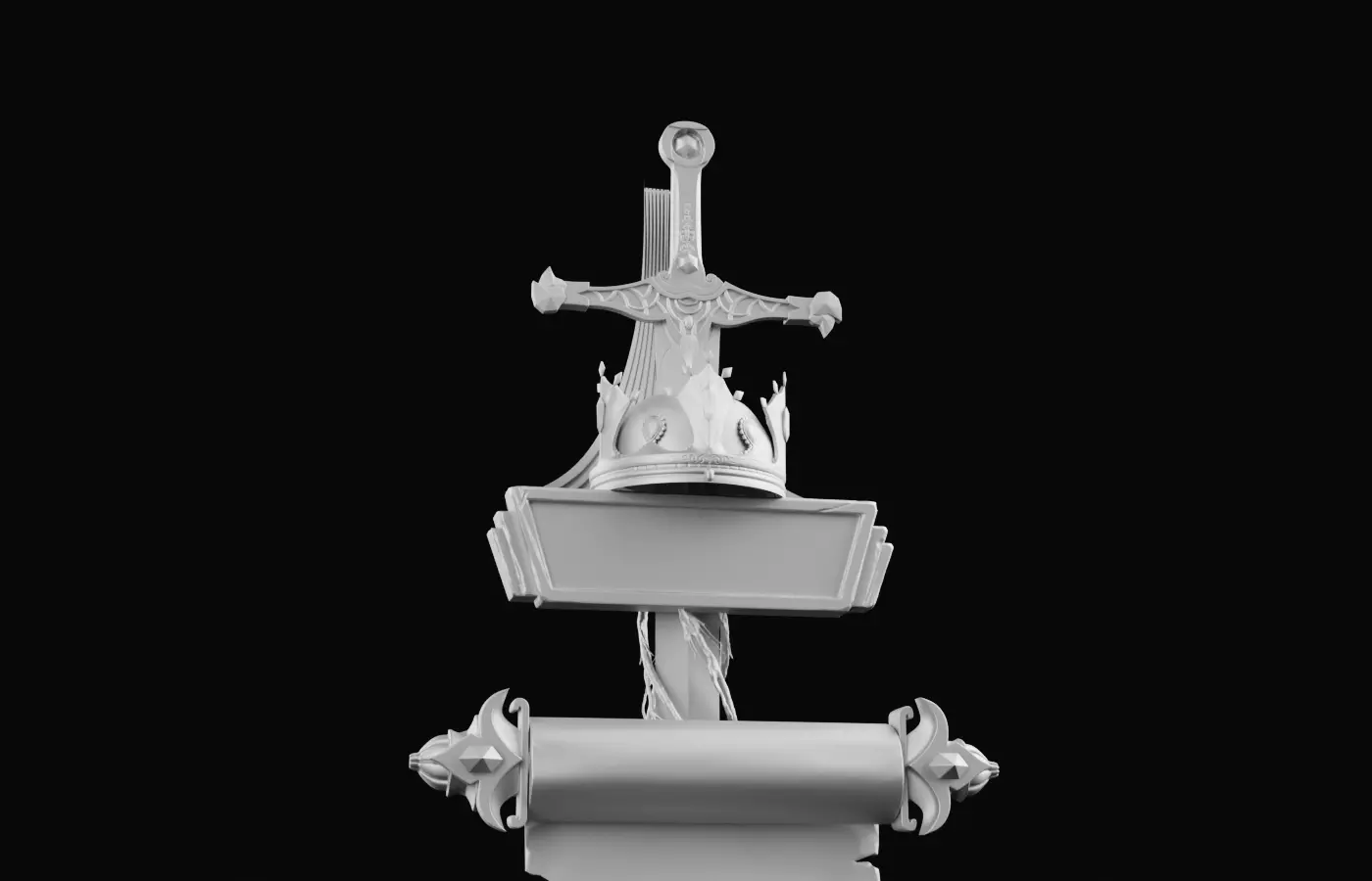 Royal Sword and Scroll Pack MedievalFantasyAsset3Dmodel 3D model_17