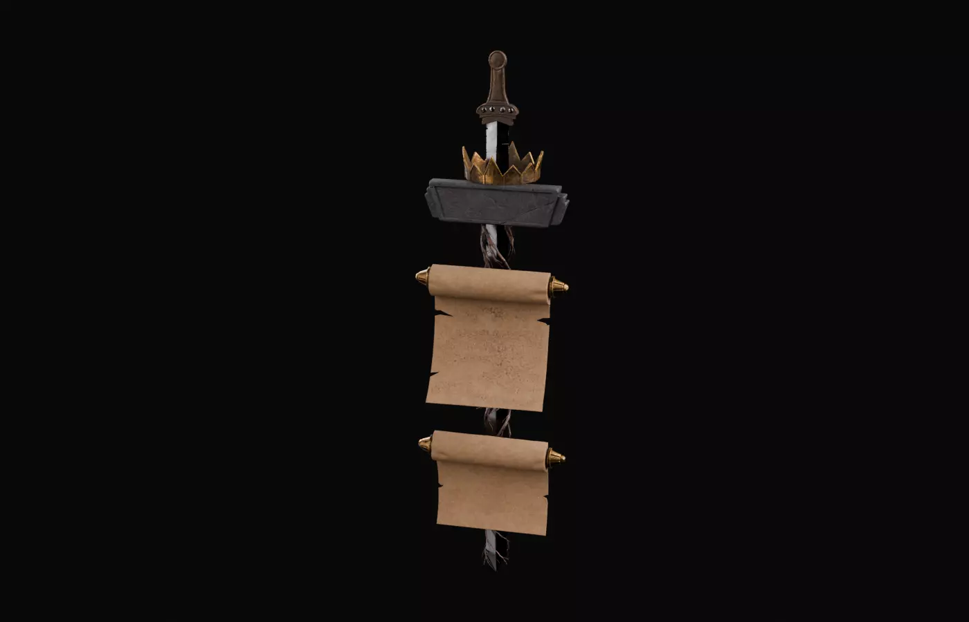 Royal Sword and Scroll Pack MedievalFantasyAsset3Dmodel 3D model_12