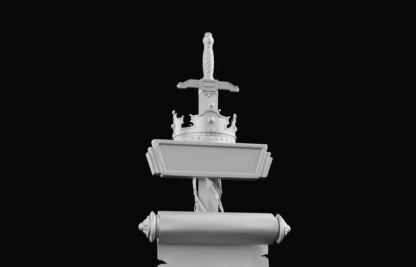 Royal Sword and Scroll Pack MedievalFantasyAsset3Dmodel 3D model_4