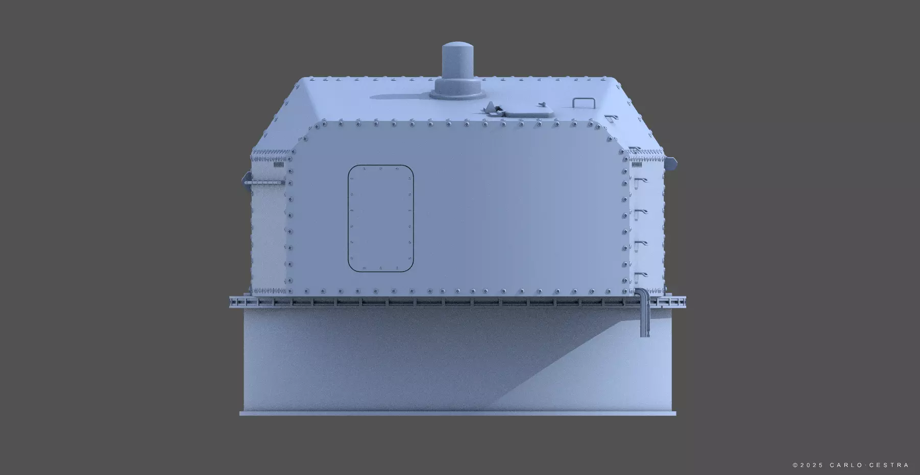 Bismarck 15cm turret 01 - Personal license - 1-350 scale 3D print model_8