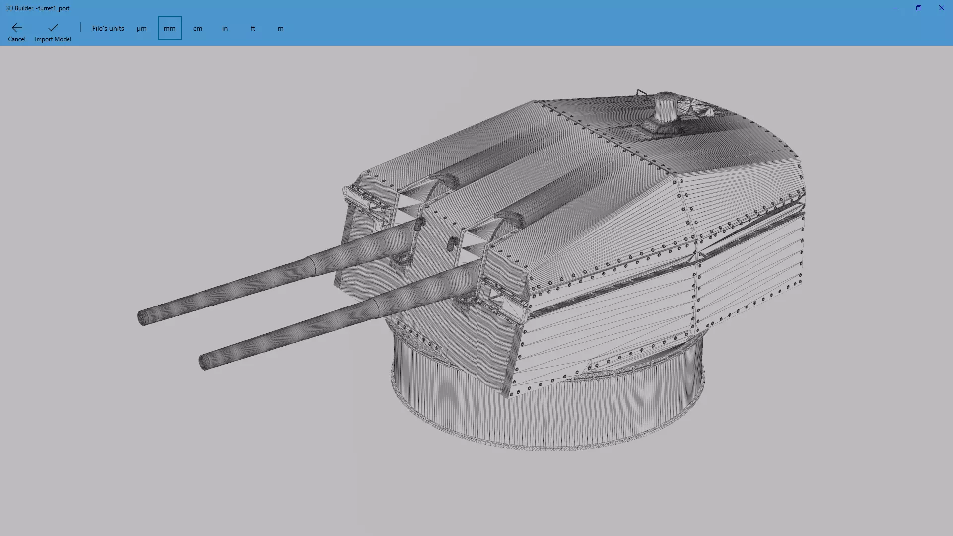 Bismarck 15cm turret 01 - Personal license - 1-350 scale 3D print model_11