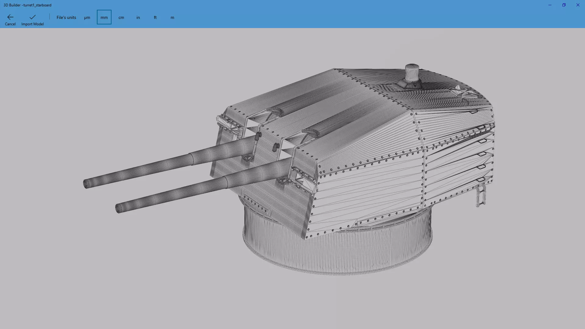 Bismarck 15cm turret 01 - Personal license - 1-350 scale 3D print model_12