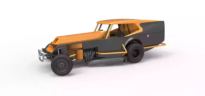 Vintage Dirt Modified stock car V5 while turning Scale 1 to 25