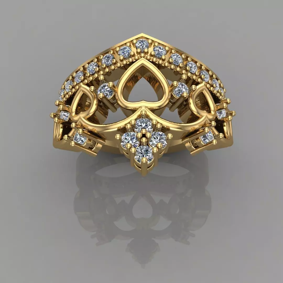 Anillo Corona 15 Crown Ring 15 Ready for Resin Printing 3D print model_4