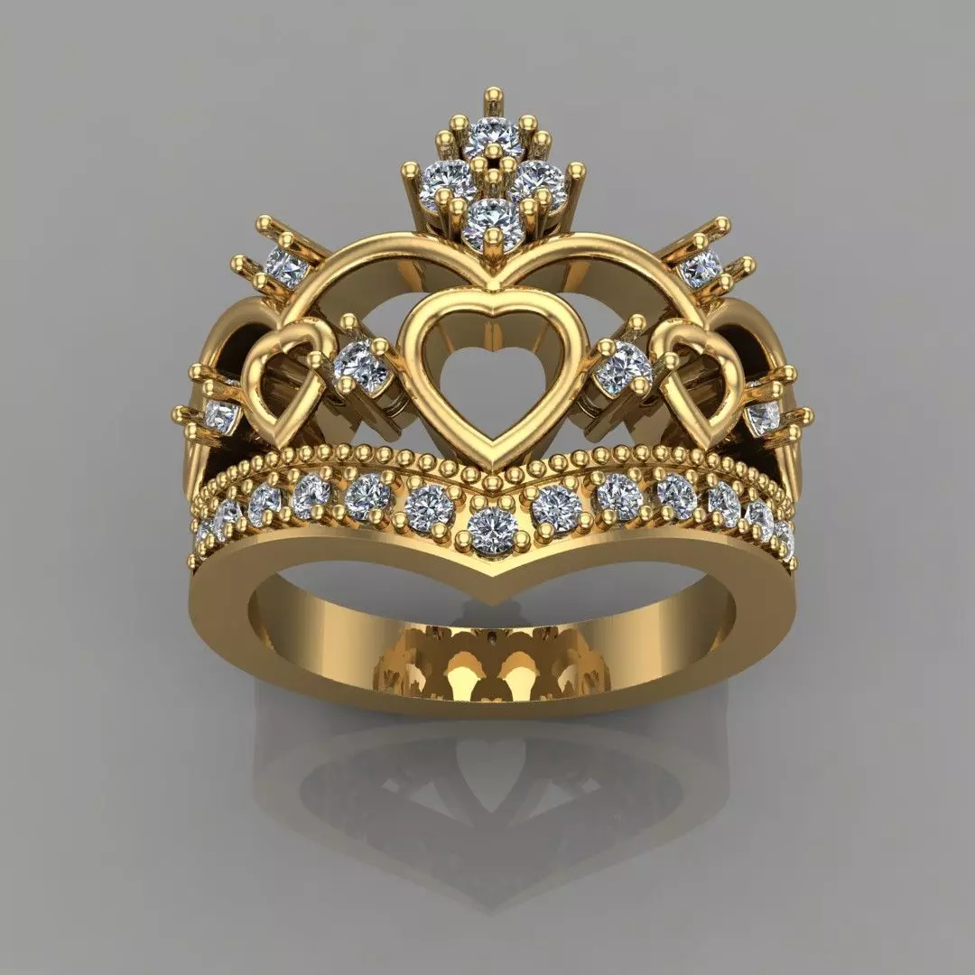 Anillo Corona 15 Crown Ring 15 Ready for Resin Printing 3D print model_0