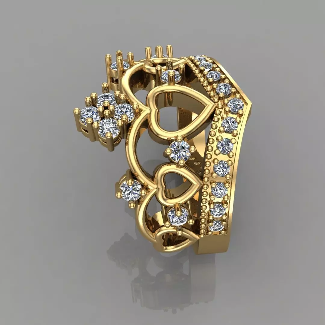 Anillo Corona 15 Crown Ring 15 Ready for Resin Printing 3D print model_3