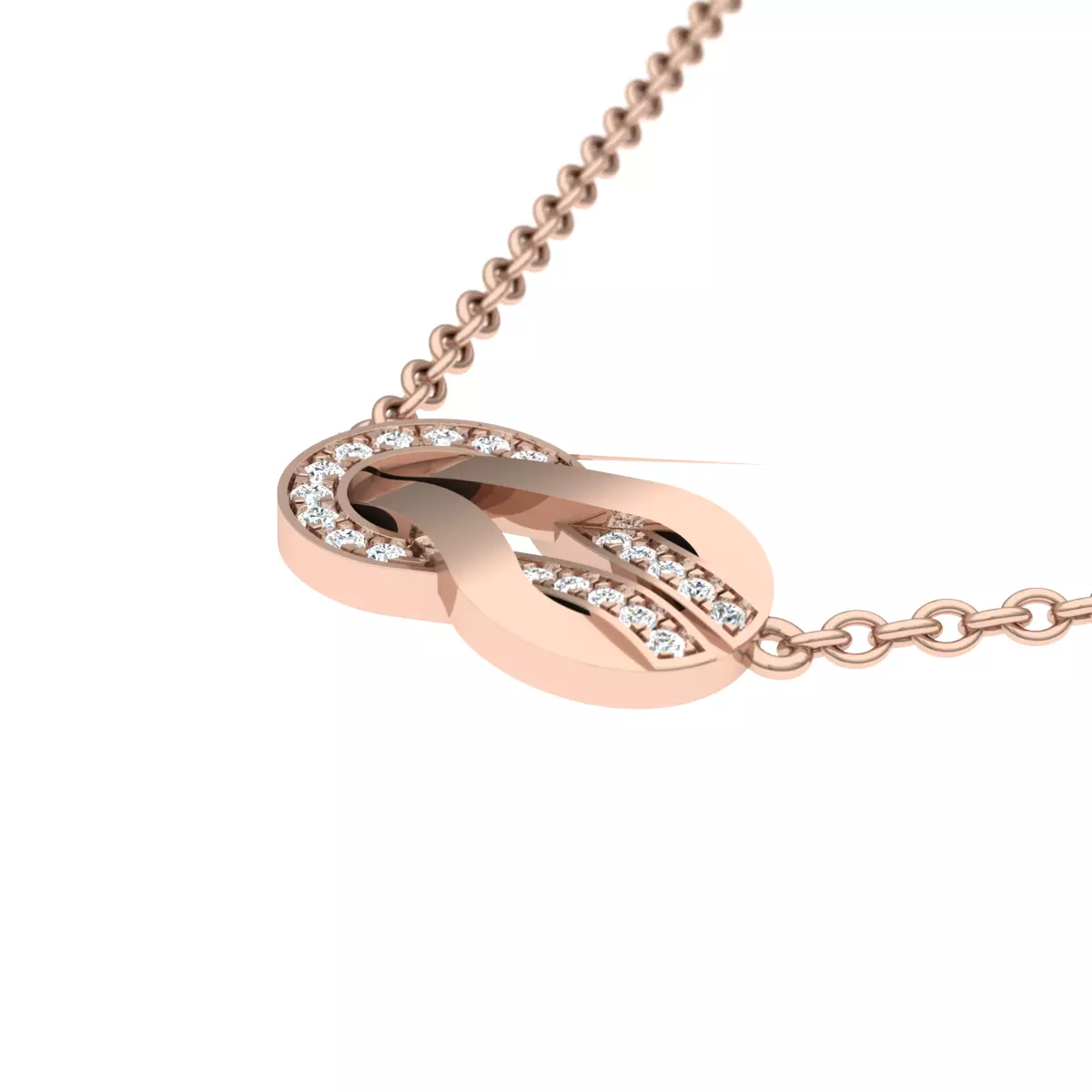 Chance infinie diamond necklace 3D print model_2