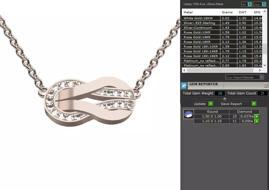 Chance infinie diamond necklace 3D print model_3