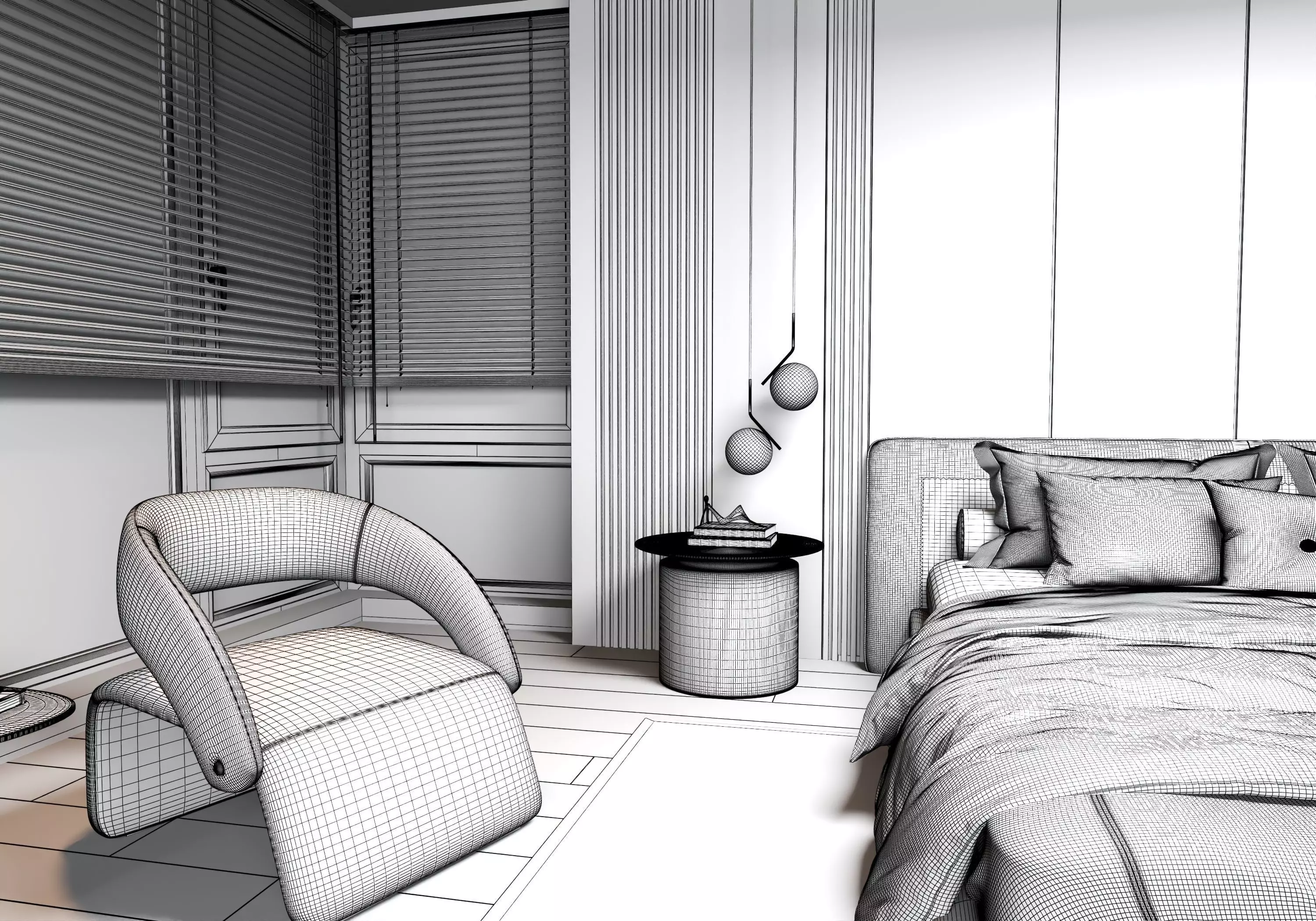 Bedroom interior 05 3D model_12