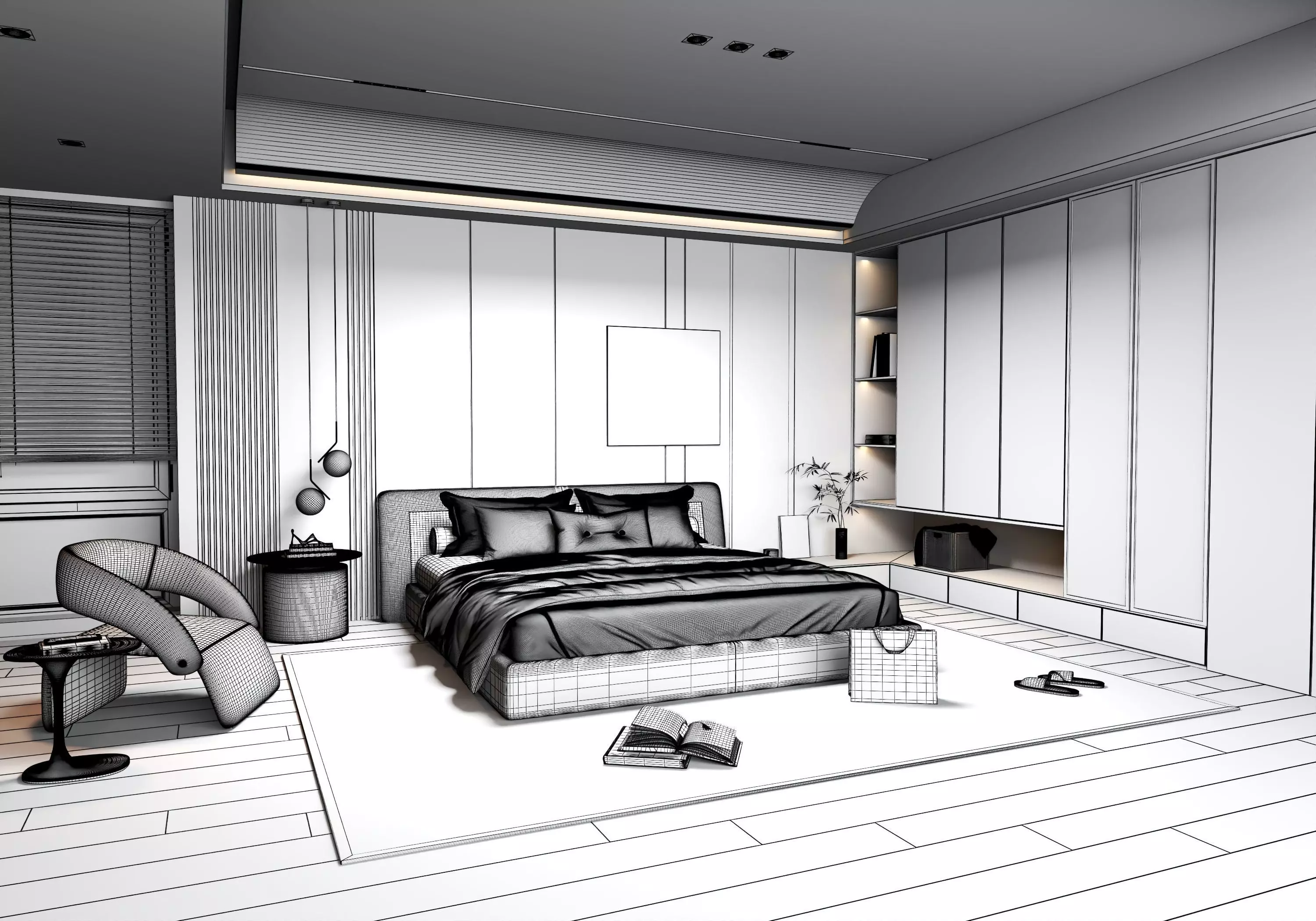 Bedroom interior 05 3D model_10