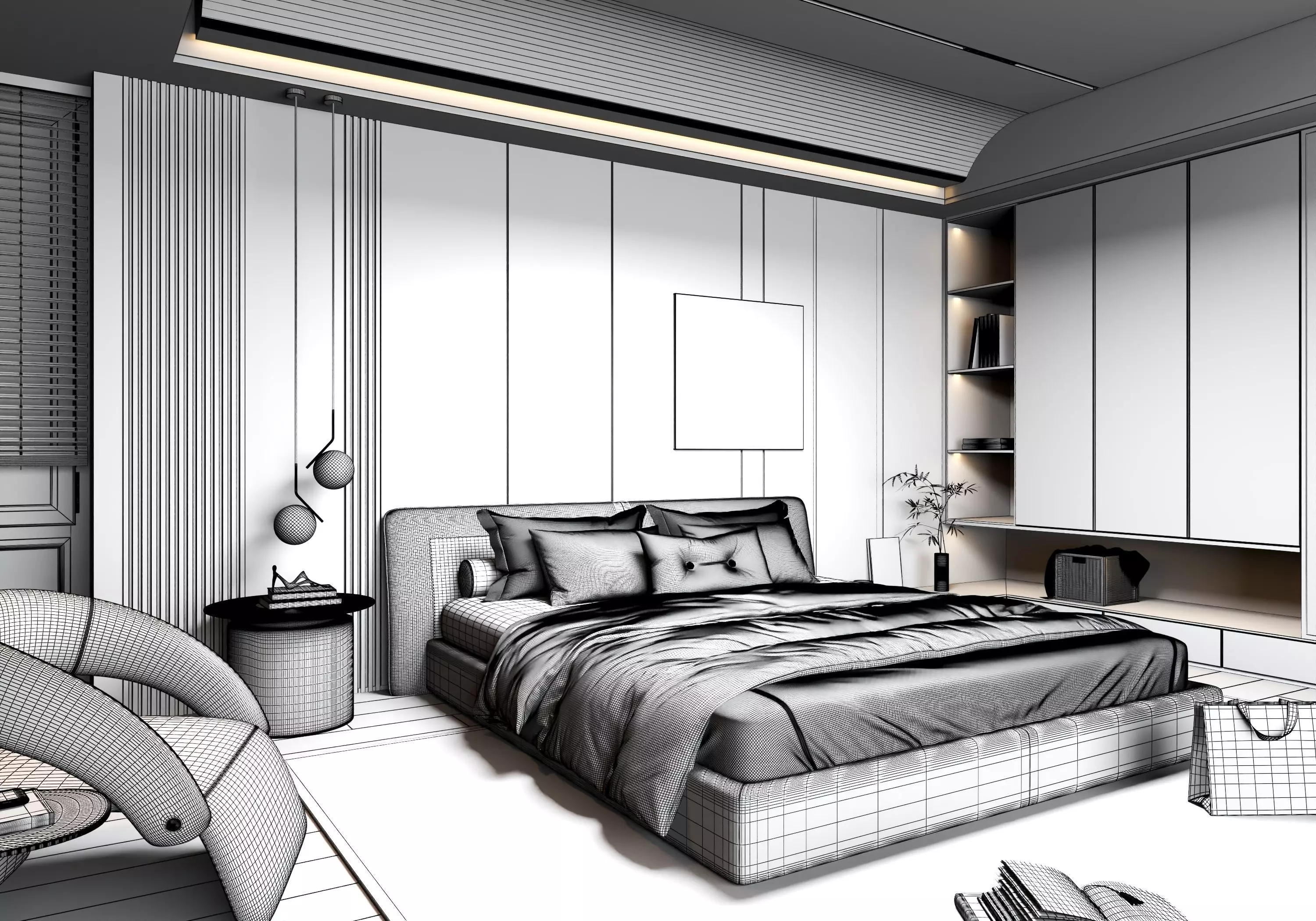 Bedroom interior 05 3D model_15