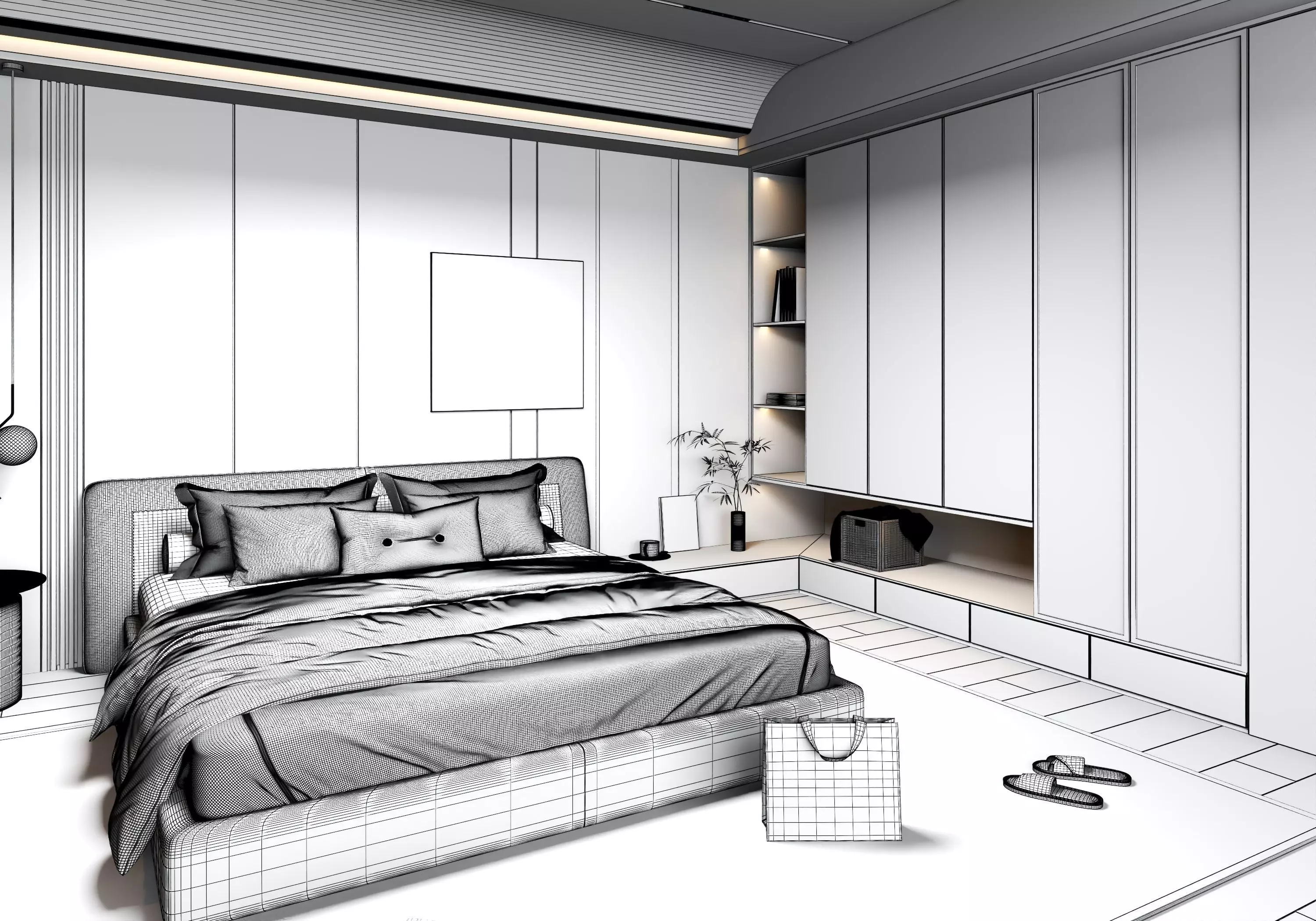 Bedroom interior 05 3D model_16