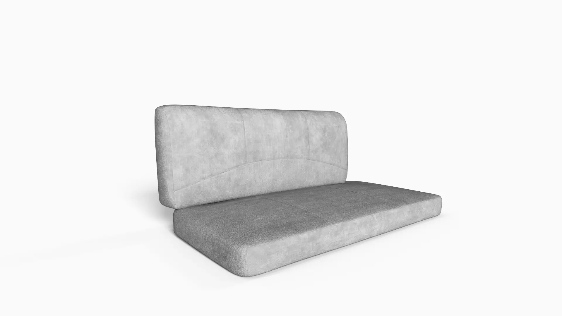 Cushion Sofa Seat Modern Upholstered and Backrest Low-poly 3D model_0