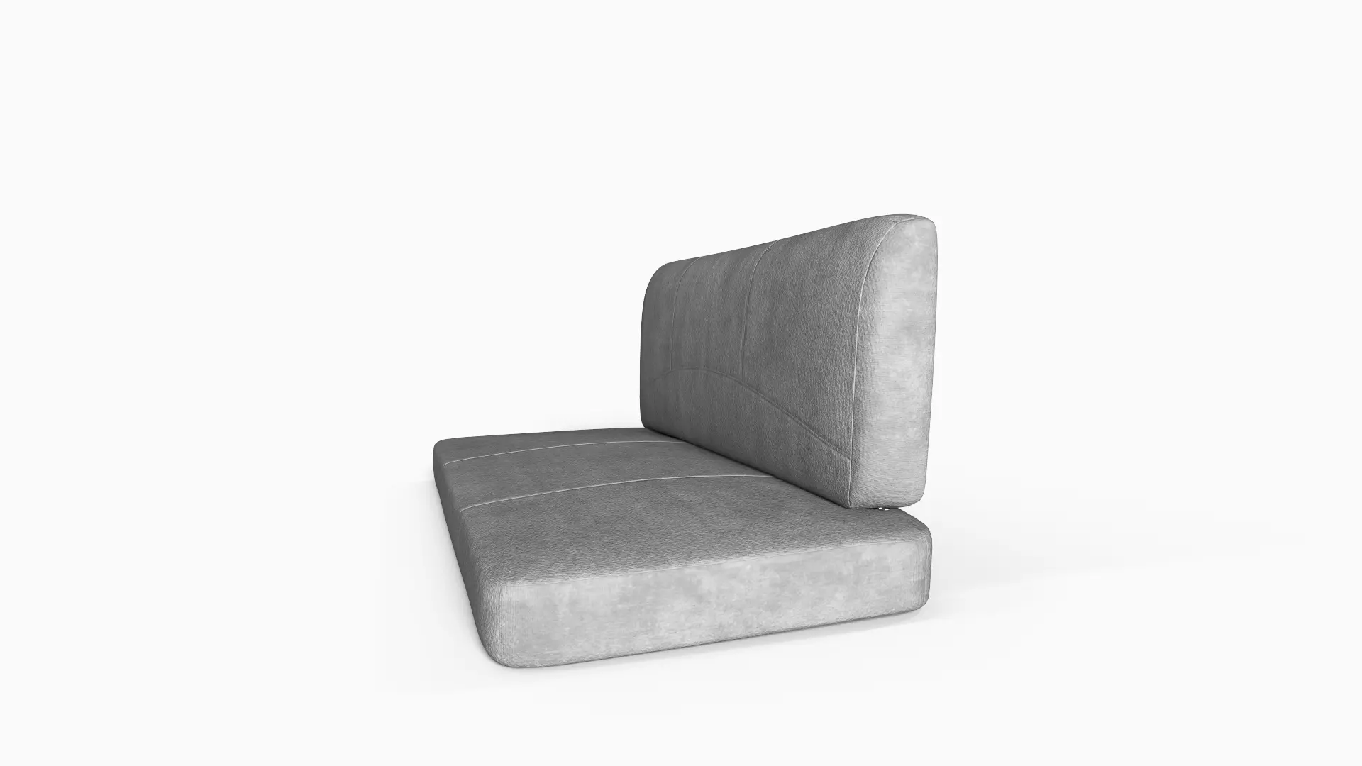 Cushion Sofa Seat Modern Upholstered and Backrest Low-poly 3D model_2