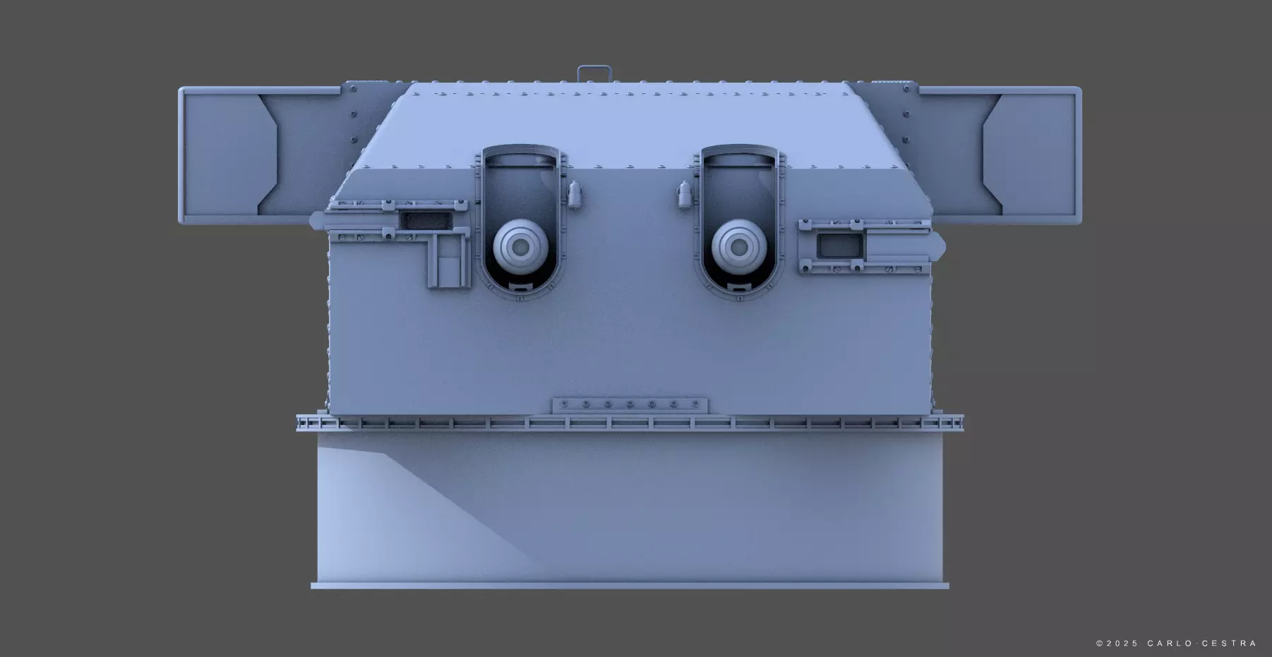 Bismarck 15cm turret 02 - Commercial license - 1-350 scale 3D print model_8