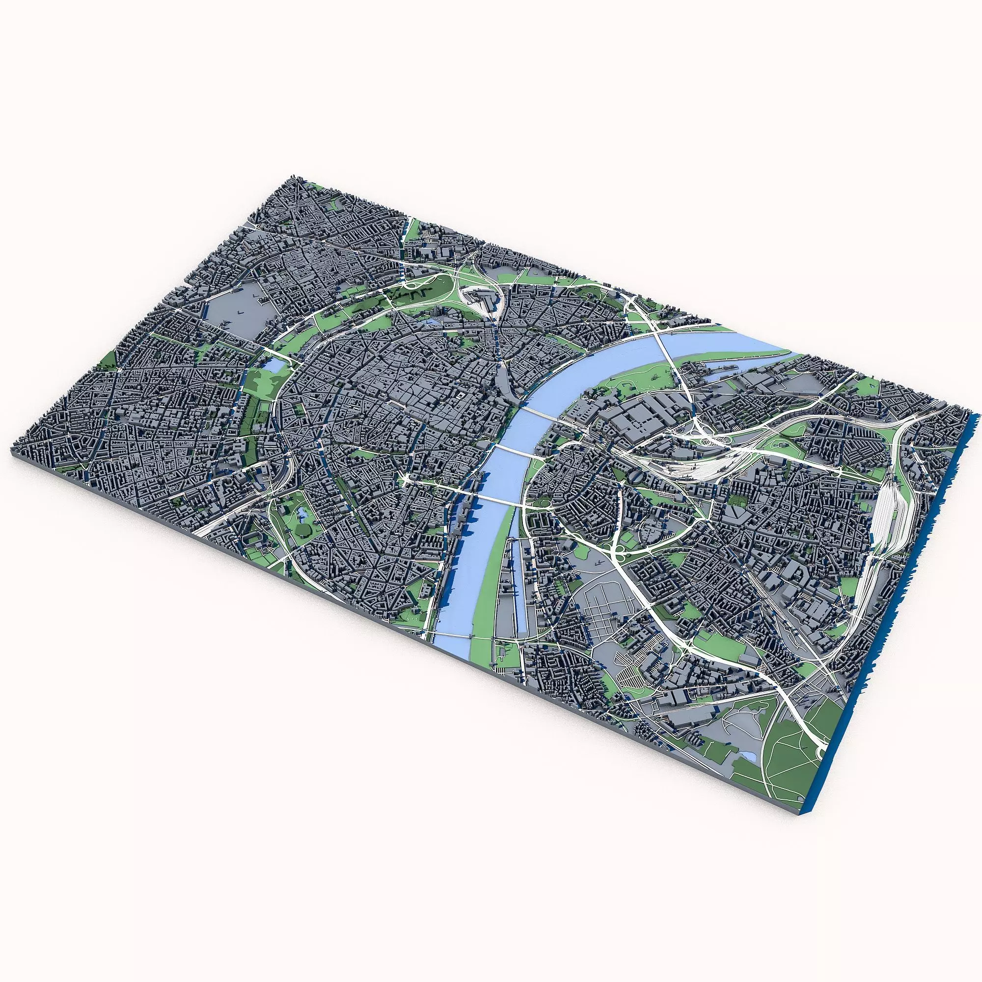 Cologne Cityscape Cologne Cathedral Rhine River German Landscape 3D model_1
