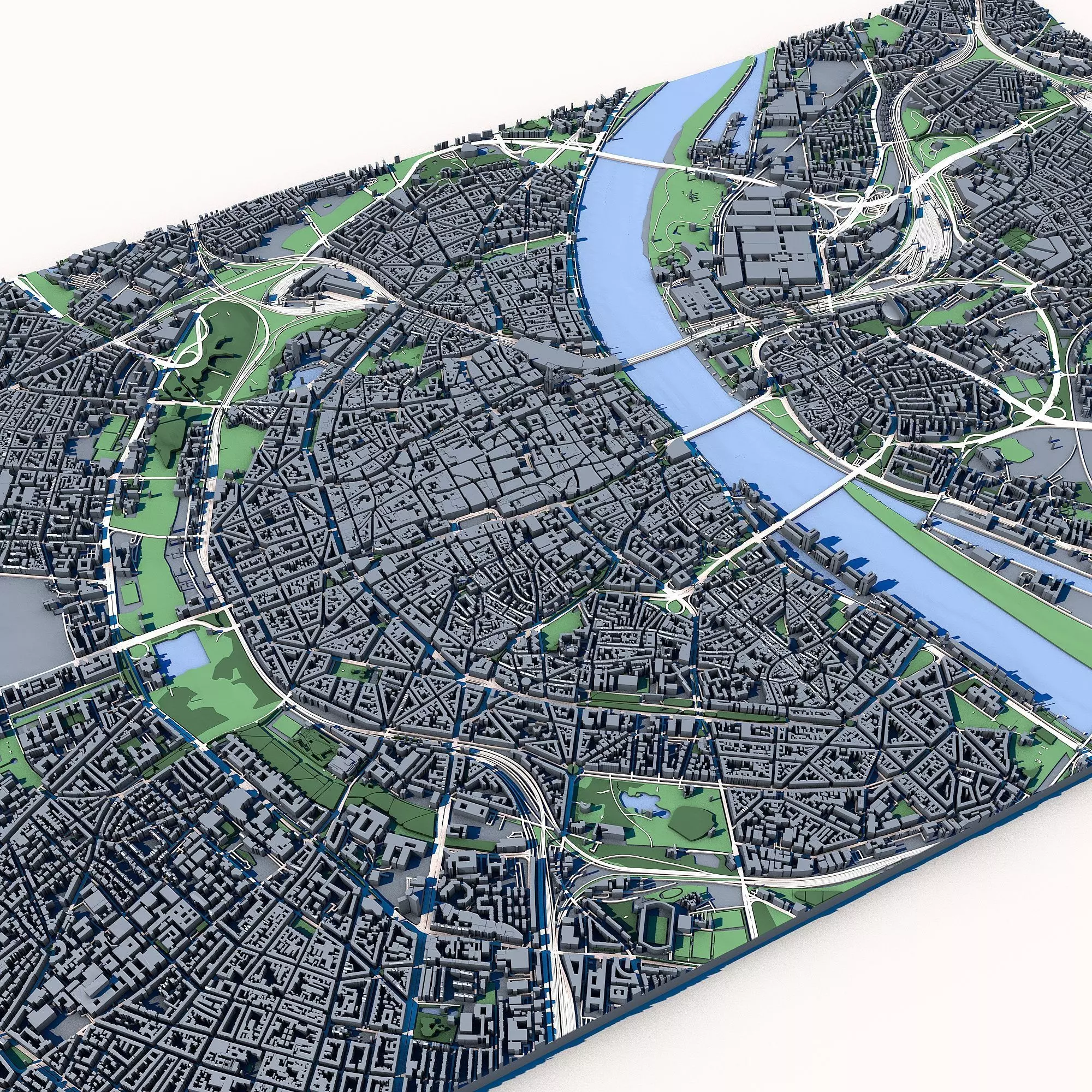 Cologne Cityscape Cologne Cathedral Rhine River German Landscape 3D model_5