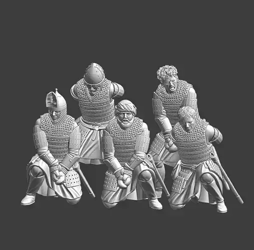 Kievan Rus Prisoners Medieval 3D Printable Miniatures STL Set