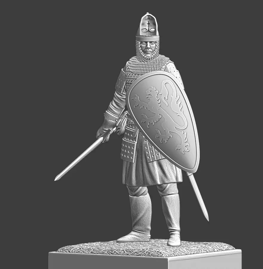 Kievan Rus Hero Medieval Ukrainian Royal Guard STL Miniature 3D print model_4