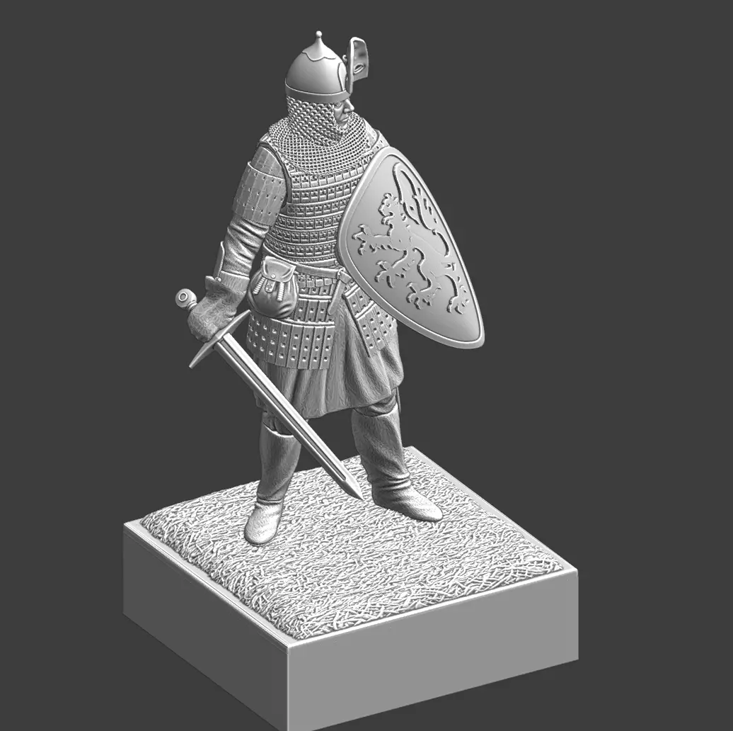 Kievan Rus Hero Medieval Ukrainian Royal Guard STL Miniature 3D print model_6