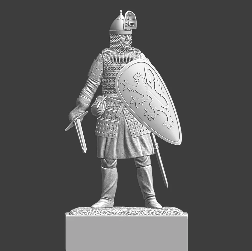 Kievan Rus Hero Medieval Ukrainian Royal Guard STL Miniature 3D print model_2