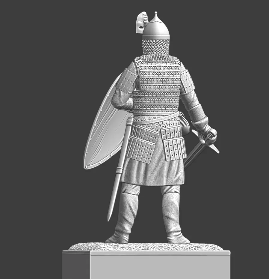 Kievan Rus Hero Medieval Ukrainian Royal Guard STL Miniature 3D print model_5