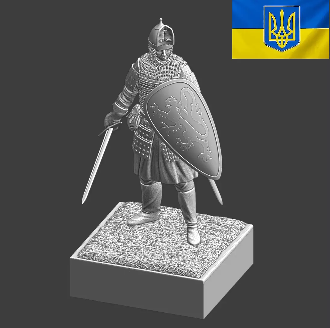 Kievan Rus Hero Medieval Ukrainian Royal Guard STL Miniature 3D print model_0