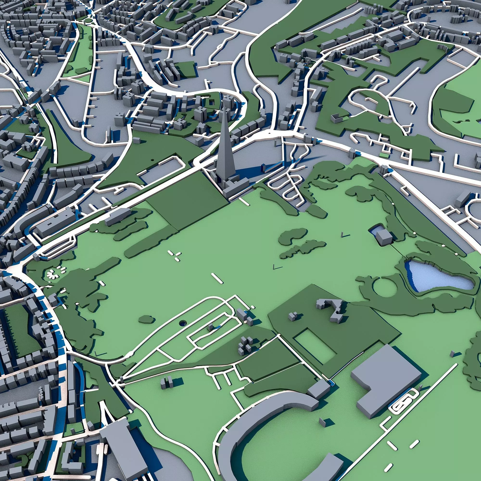 Crystal Palace Park London Victorian Park London Landscape 3D model_2