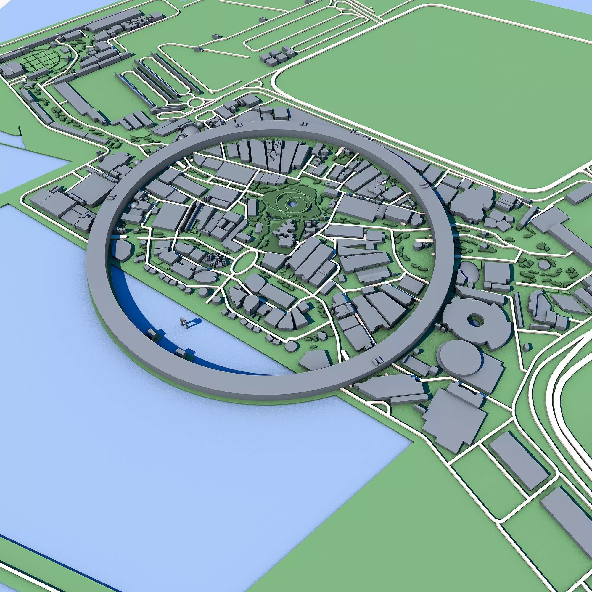 Yumeshima Island Osaka Bay Artificial Island Future Expo Site 3D model_0