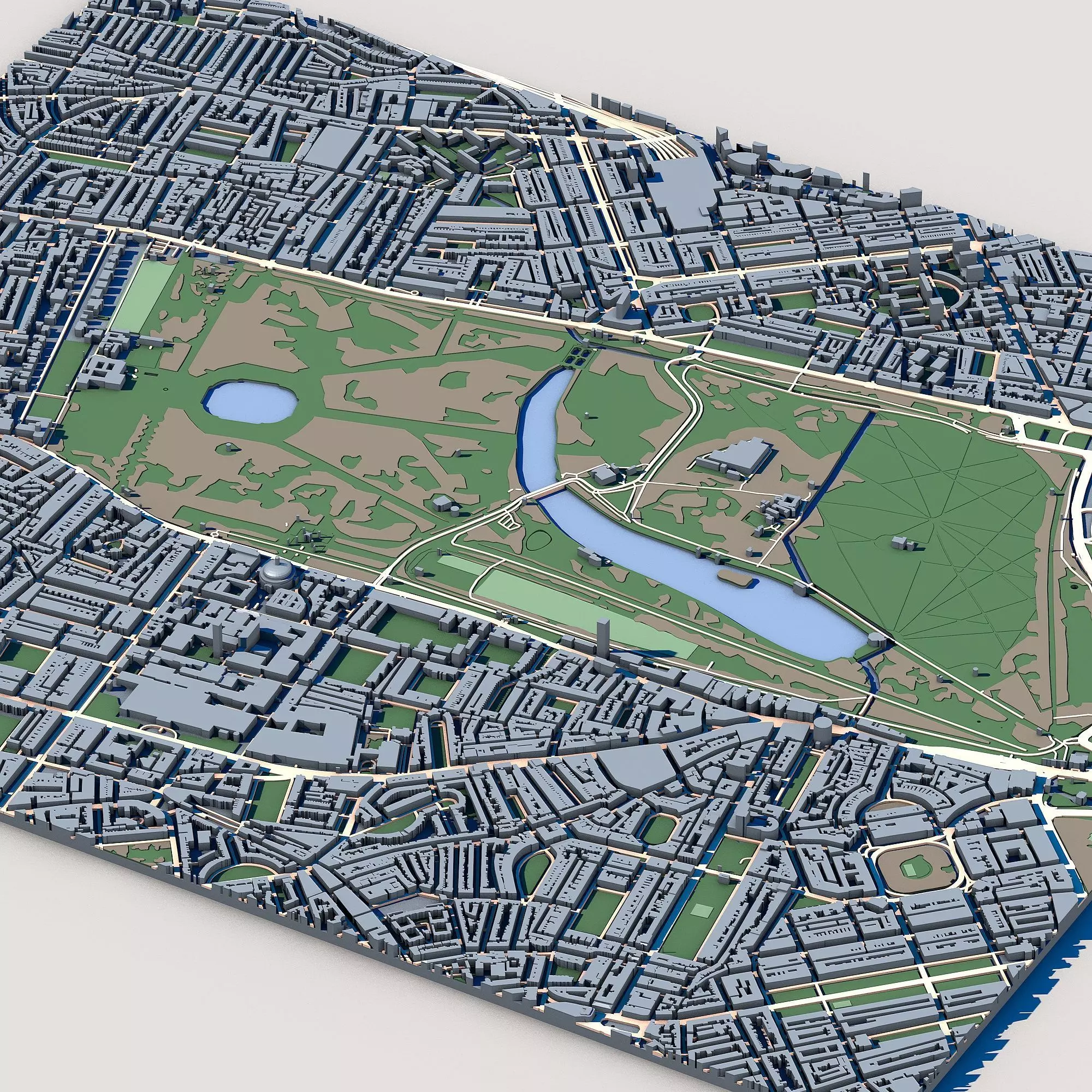 Kensington Gardens London Royal Park Italian Gardens  3D model_0