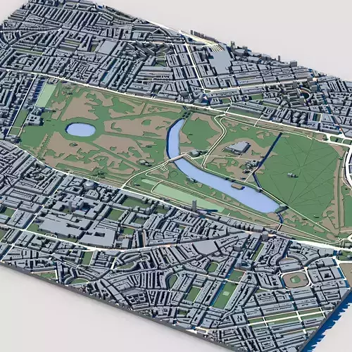 Kensington Gardens London Royal Park Italian Gardens  3D model