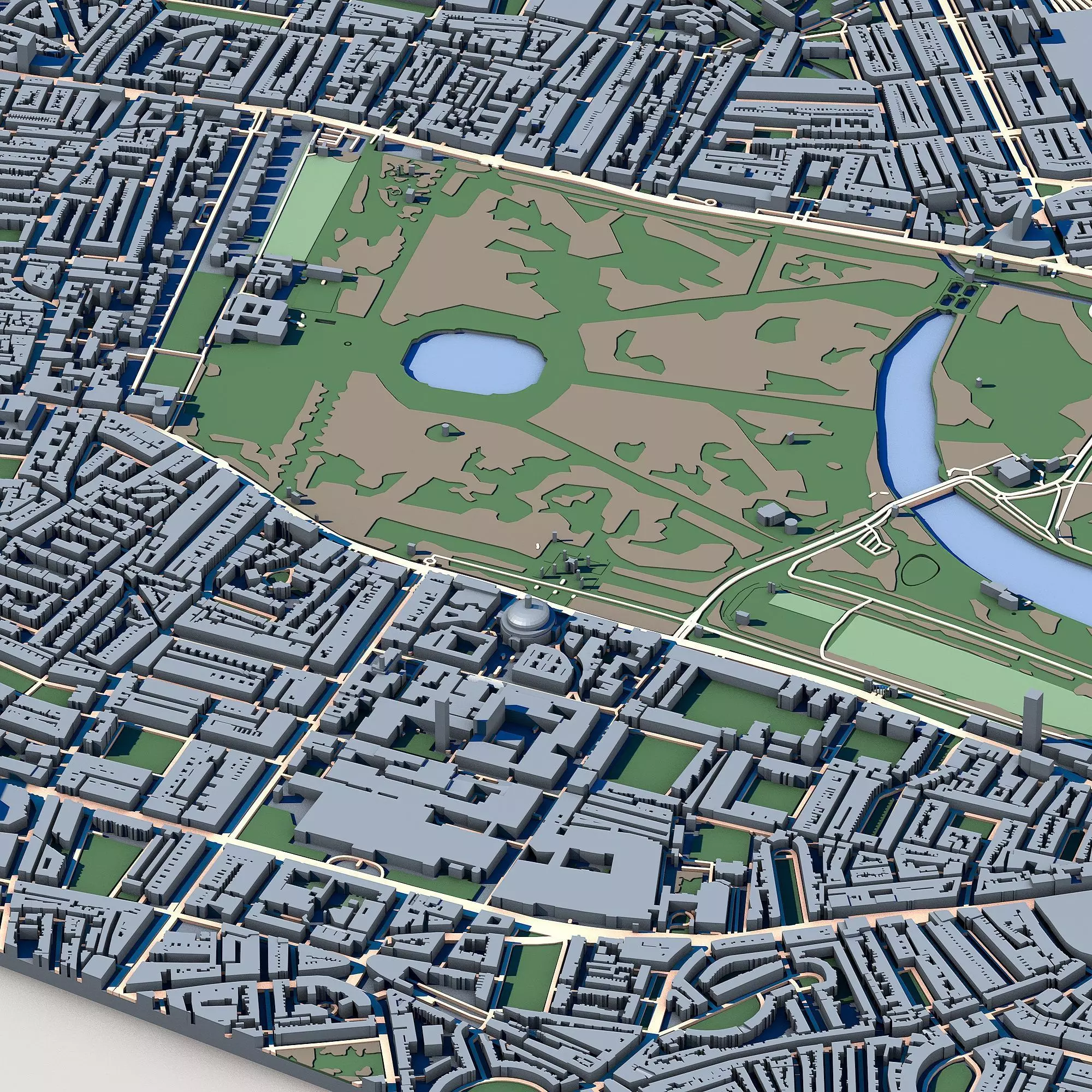 Kensington Gardens London Royal Park Italian Gardens  3D model_3