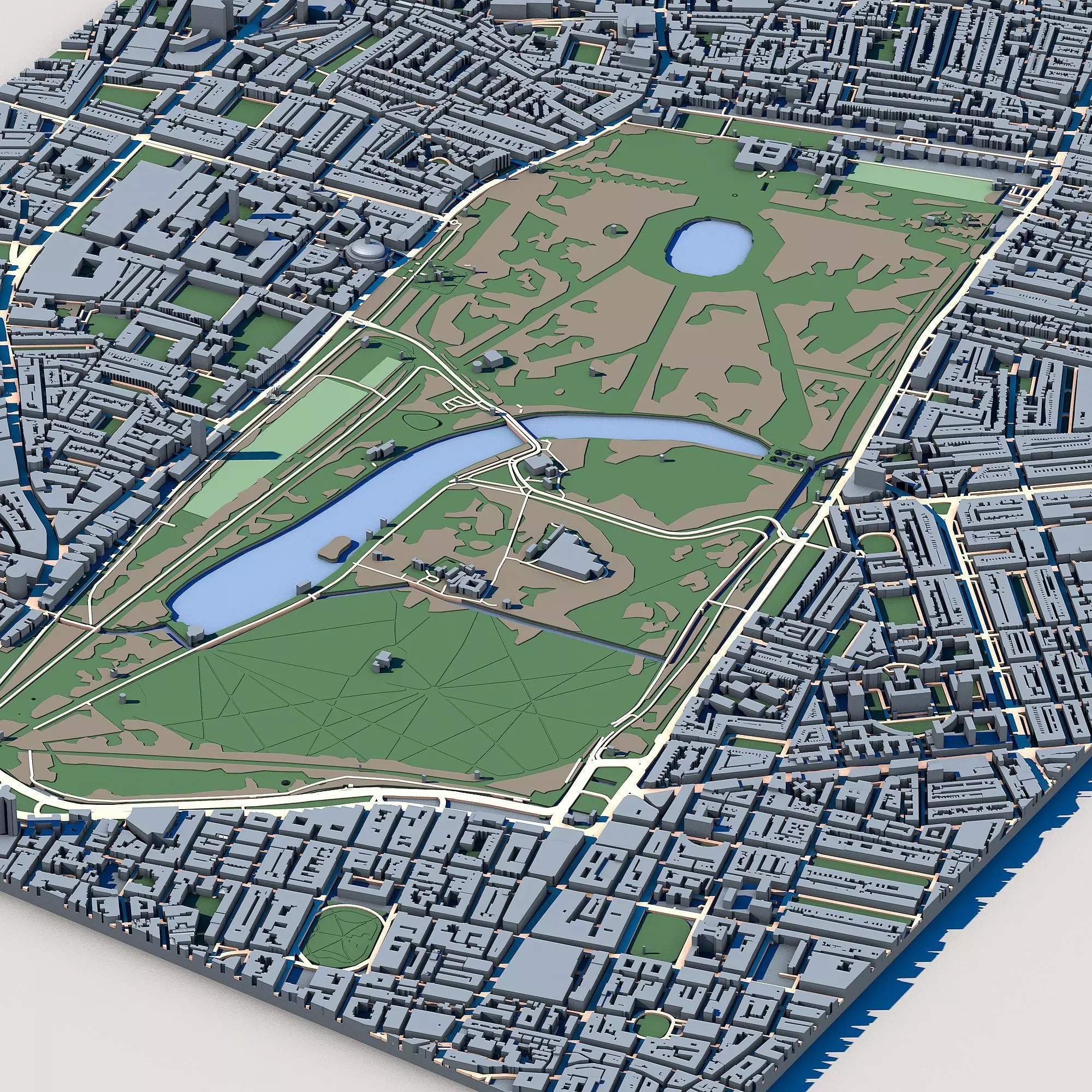 Kensington Gardens London Royal Park Italian Gardens  3D model_8