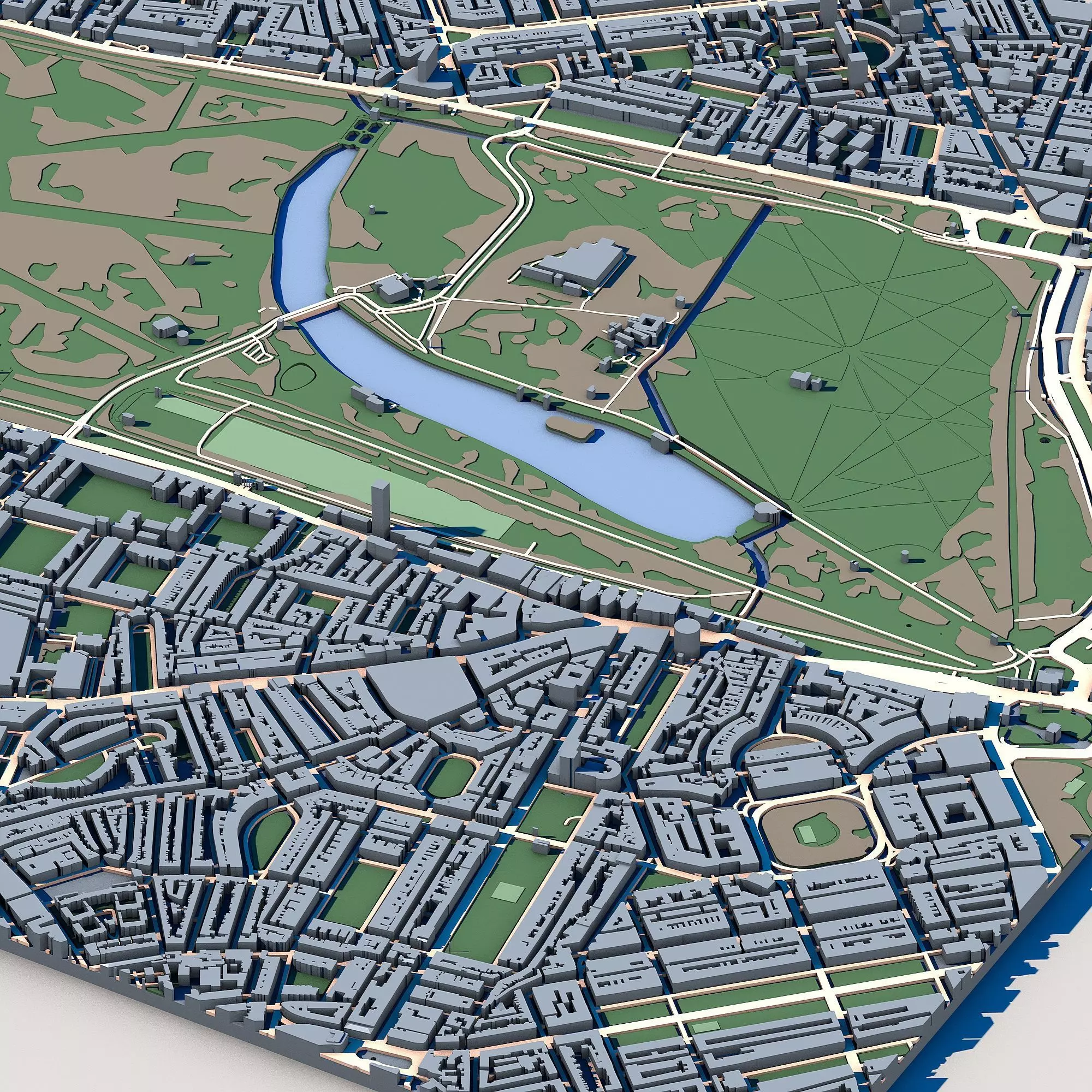 Kensington Gardens London Royal Park Italian Gardens  3D model_2