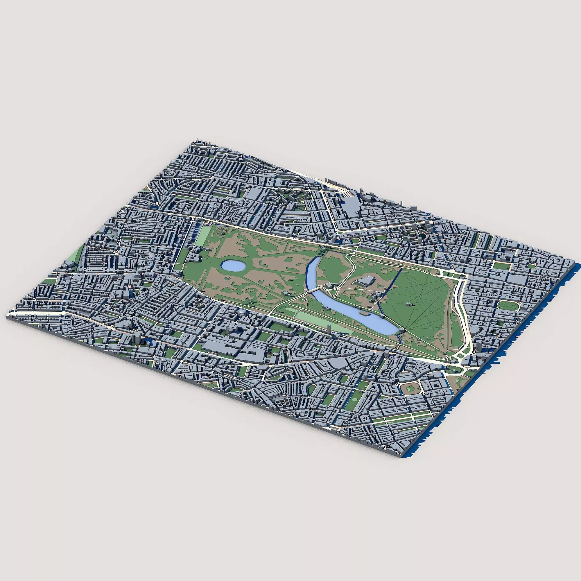 Kensington Gardens London Royal Park Italian Gardens  3D model_1