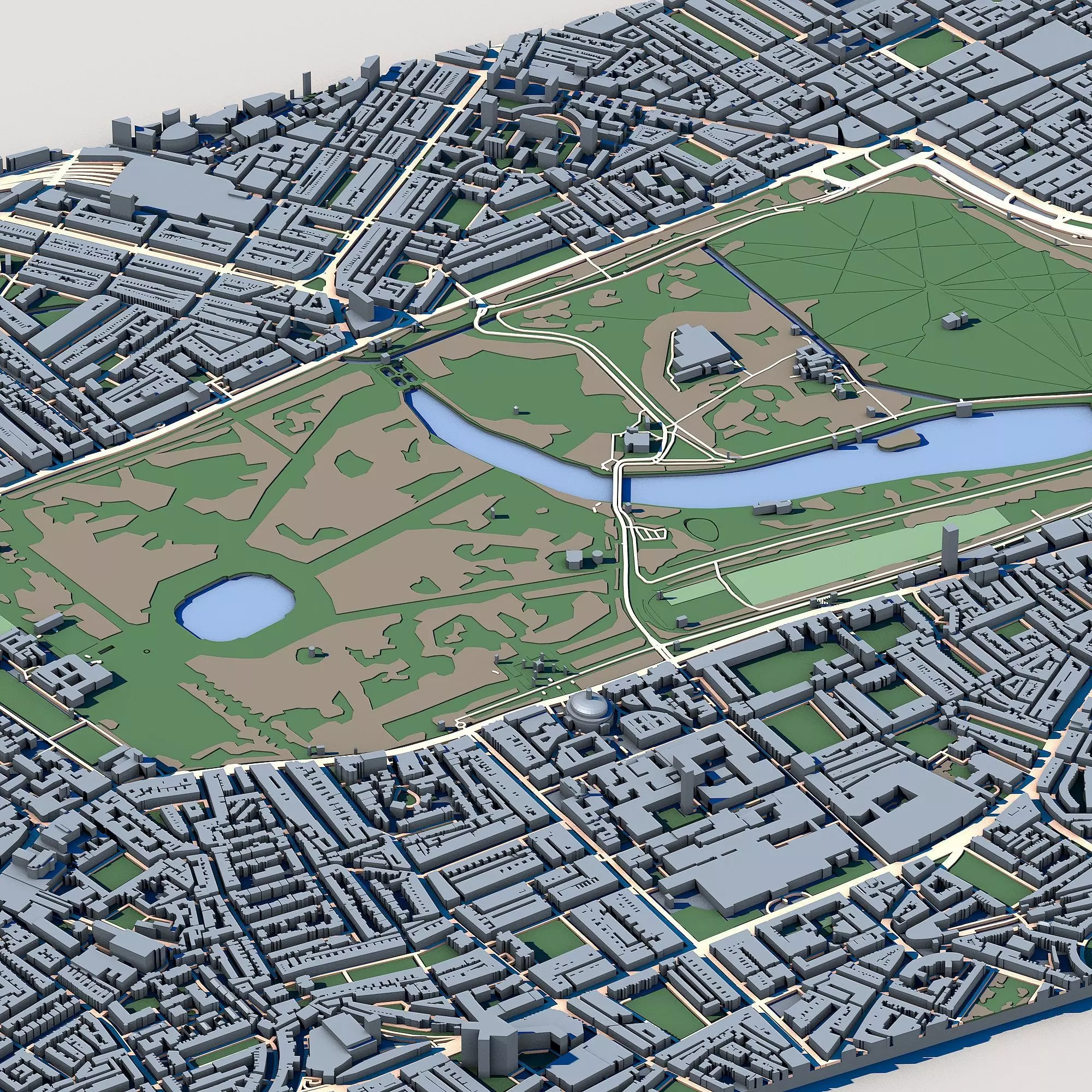 Kensington Gardens London Royal Park Italian Gardens  3D model_4