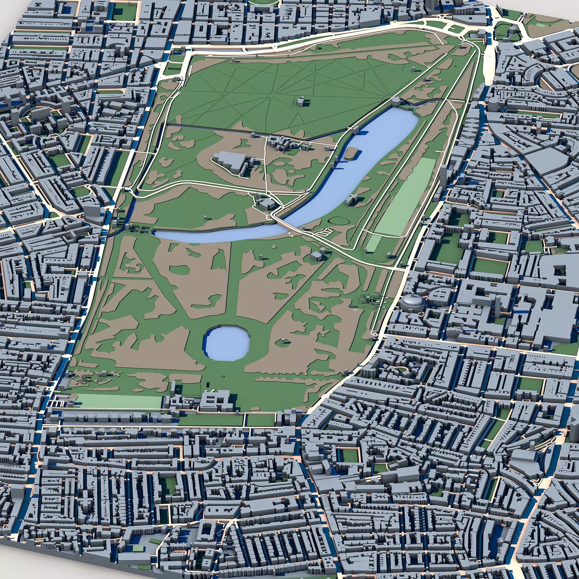 Kensington Gardens London Royal Park Italian Gardens  3D model_5