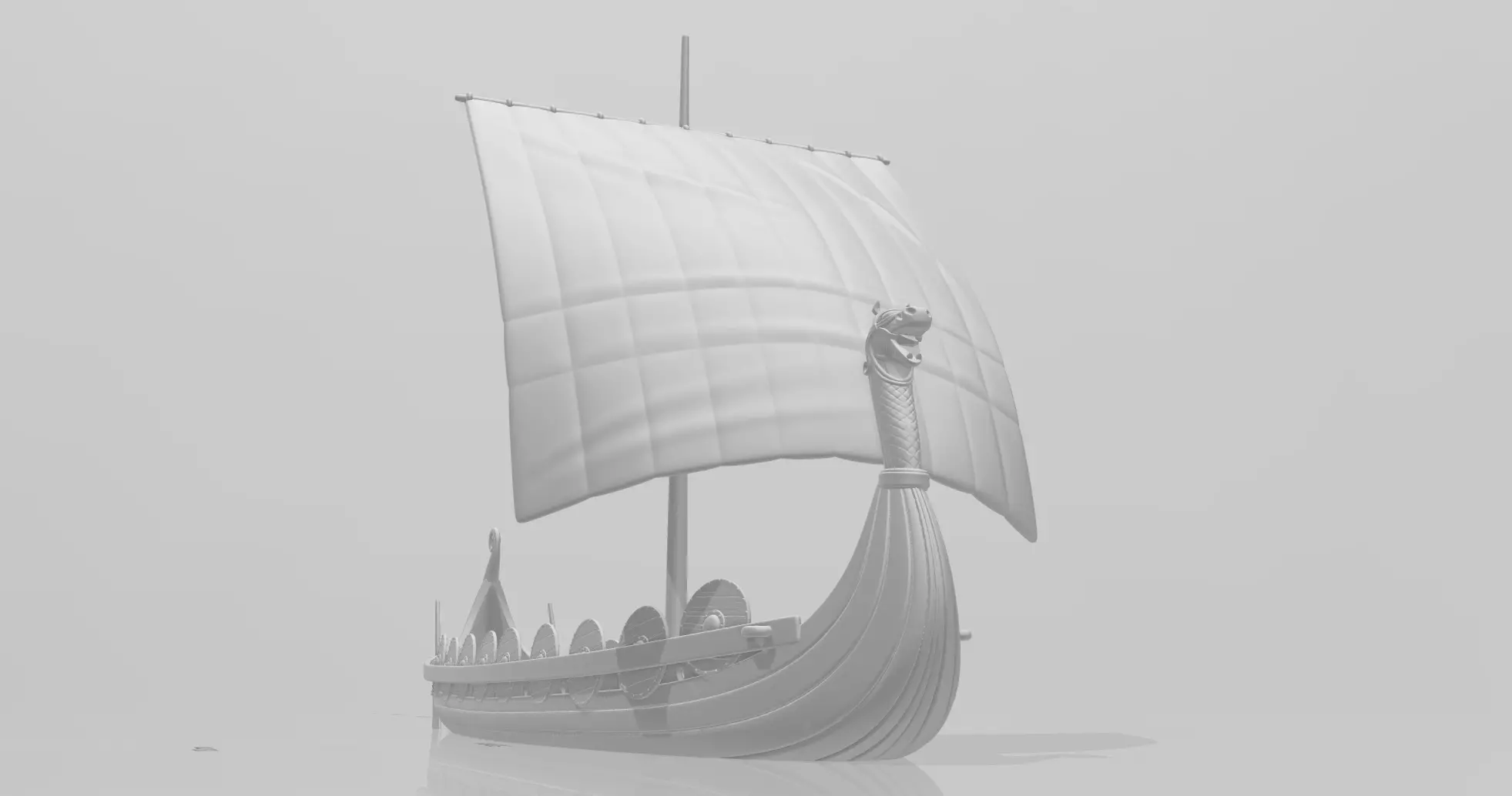 Viking Warship 3D STL Model for Wargaming 3D print model_6