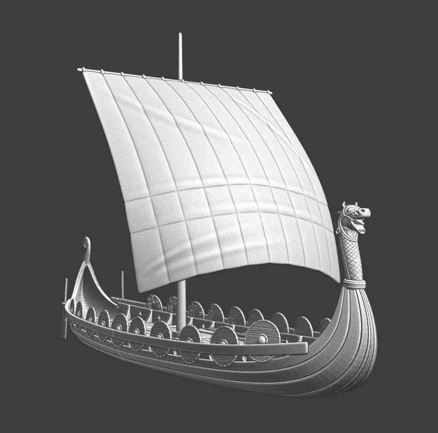 Viking Warship 3D STL Model for Wargaming 3D print model_0