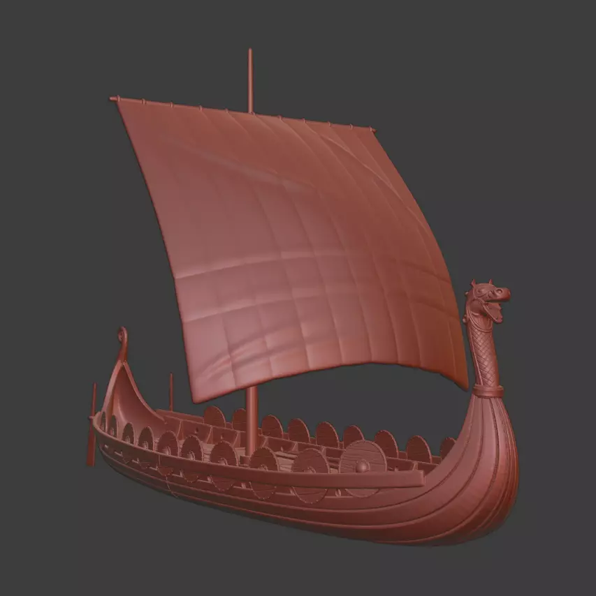 Viking Warship 3D STL Model for Wargaming 3D print model_7