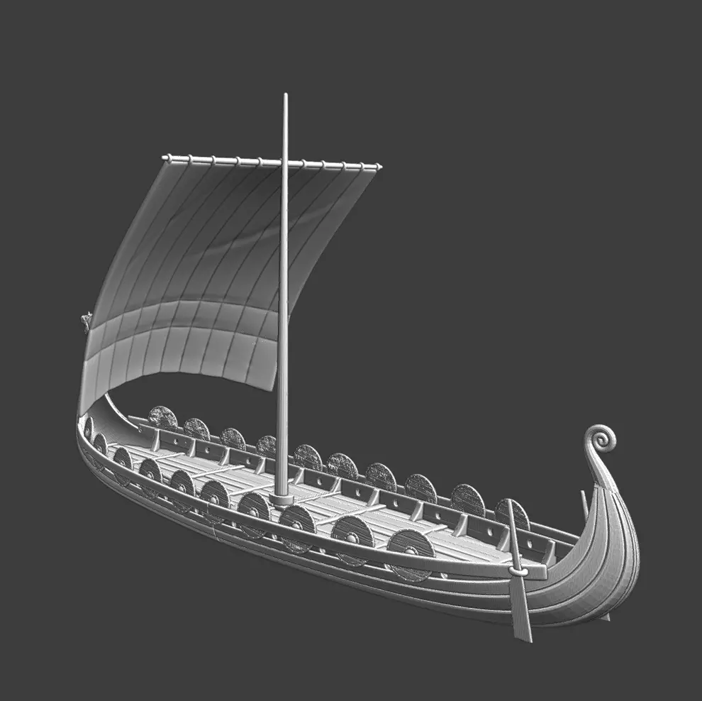 Viking Warship 3D STL Model for Wargaming 3D print model_5