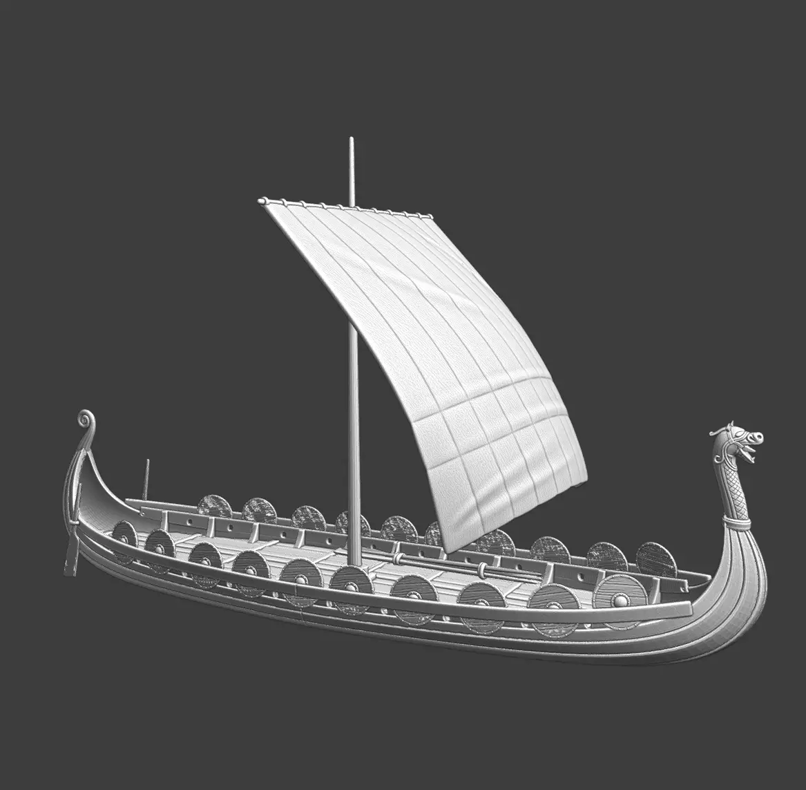 Viking Warship 3D STL Model for Wargaming 3D print model_3