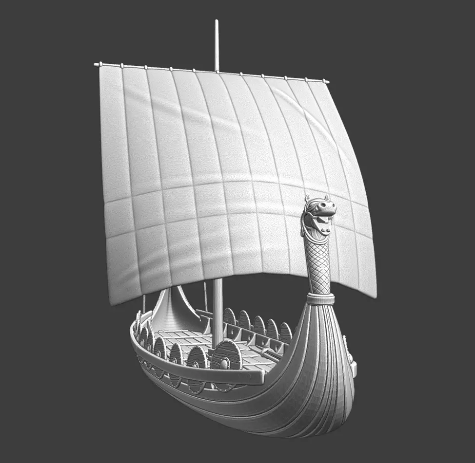 Viking Warship 3D STL Model for Wargaming 3D print model_1