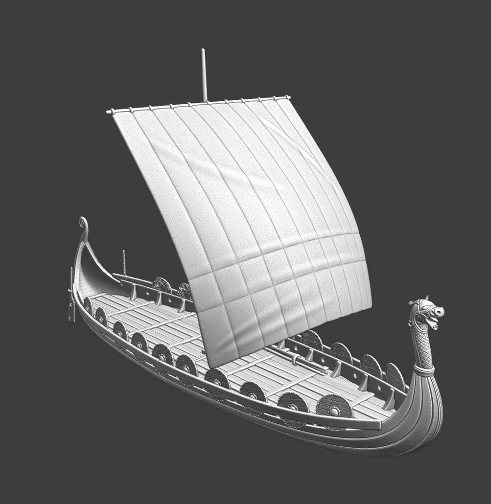 Viking Warship 3D STL Model for Wargaming 3D print model_2