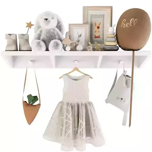 Scandinavian Nursery Accessories with Toys Dress and Bunny Plush