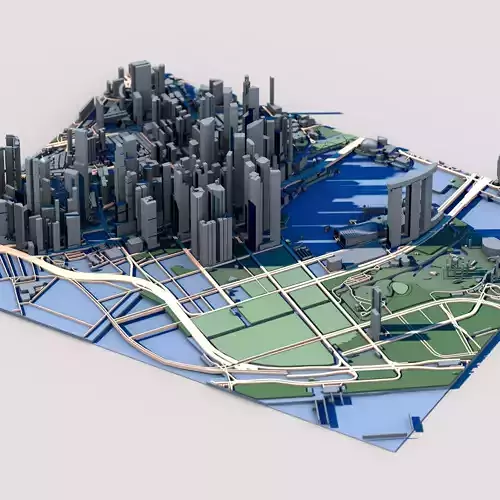 Marina Bay Financial Centre Singapore Skyline Architecture 3D model Marina Bay Financial Centre Singapore Skyline Architecture 3D model