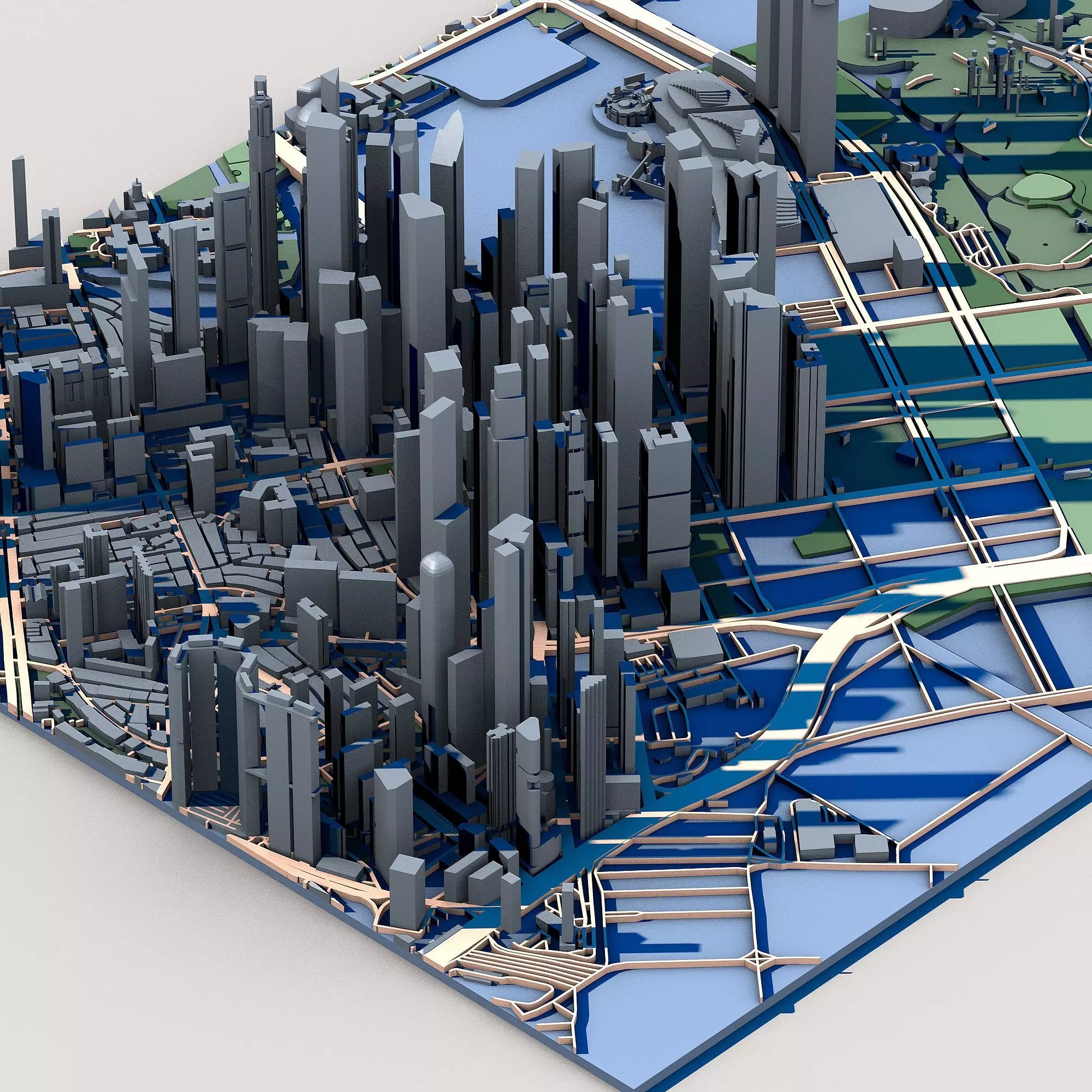 Marina Bay Financial Centre Singapore Skyline Architecture 3D model_4