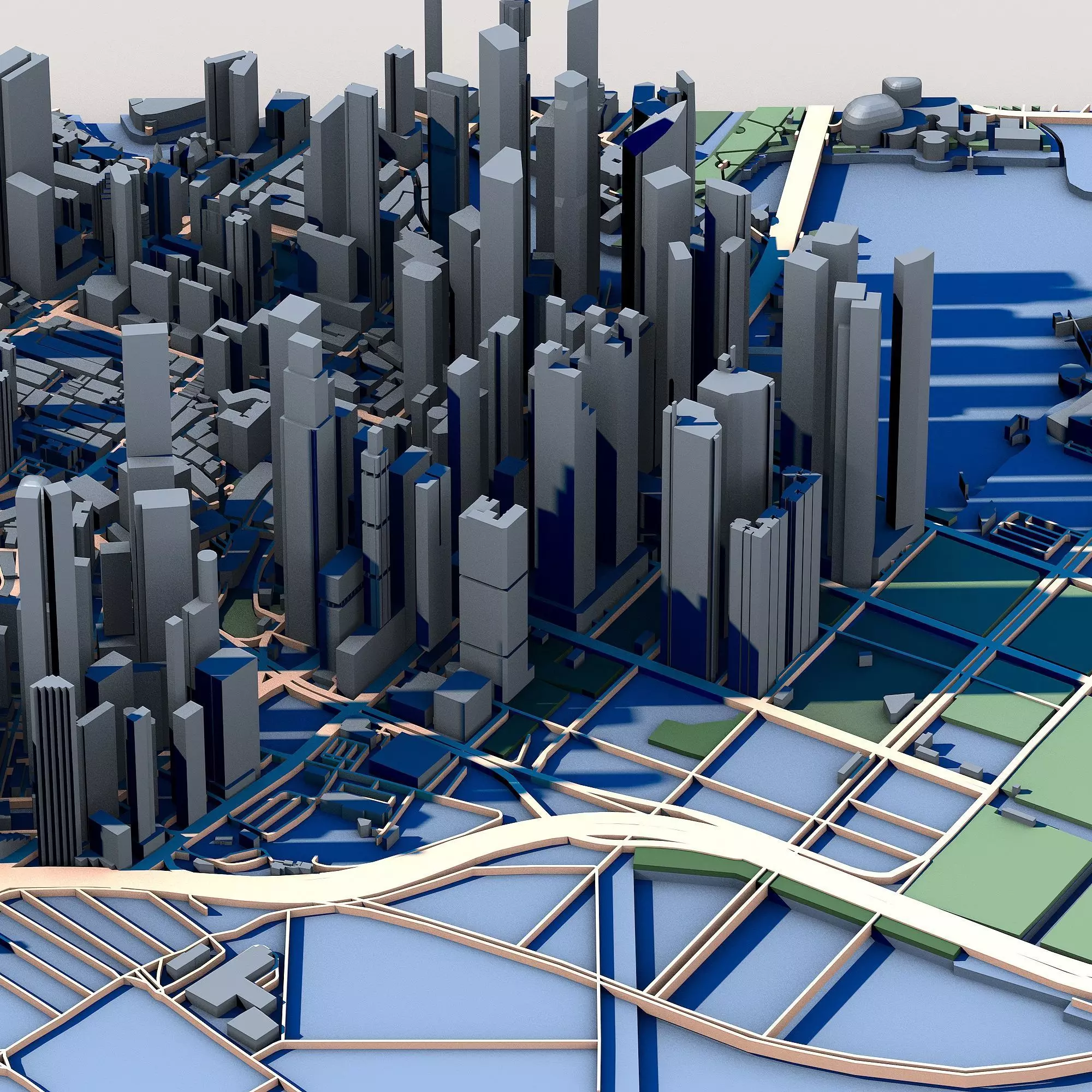 Marina Bay Financial Centre Singapore Skyline Architecture 3D model_3