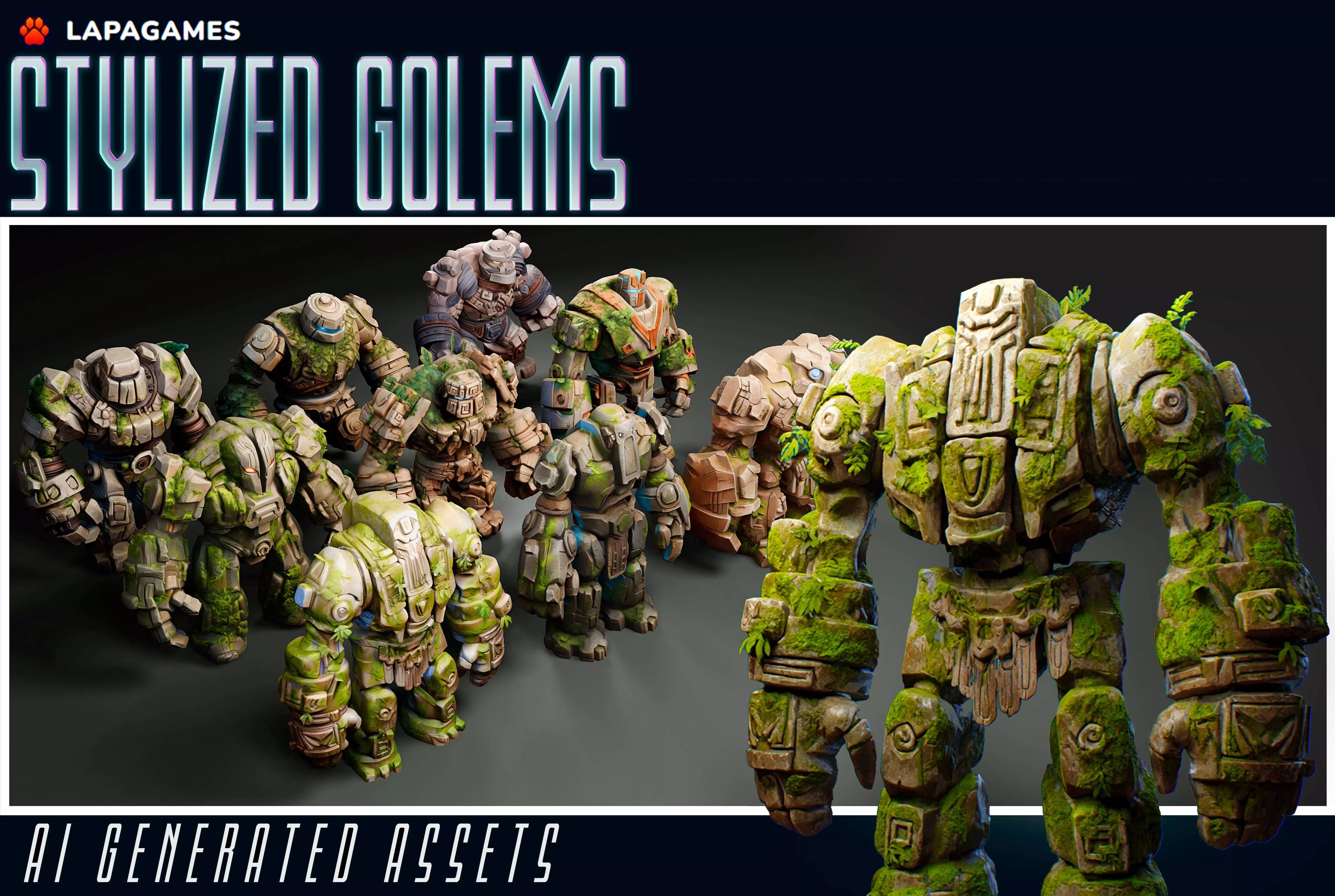 Stylized Golems 3D model_0