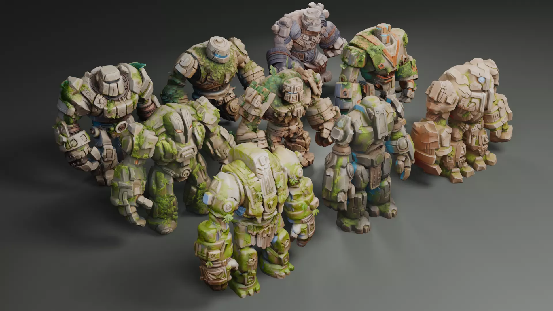 Stylized Golems 3D model_2